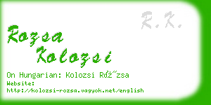 rozsa kolozsi business card